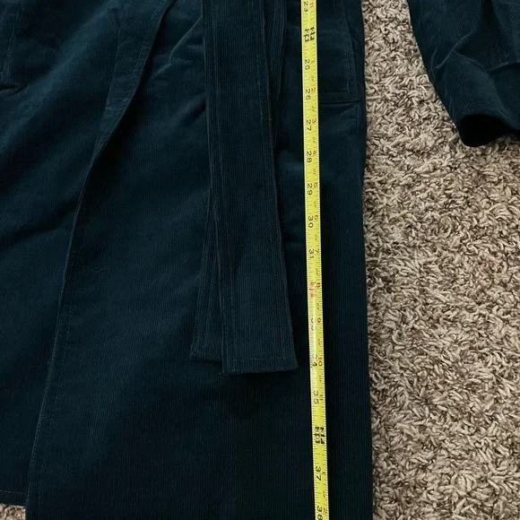 NWT! Theory | Cinched Belted Oslo Corduroy Trench Coat In Green | Size: Petite - Picture 9 of 11